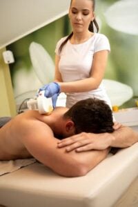 Back laser hair removal procedure
