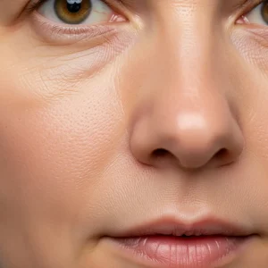 A Woman with Enlarged Pores
