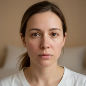 a woman experiencing dry skin