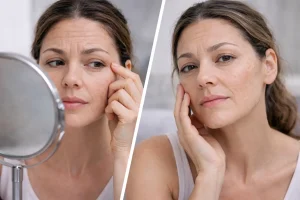 Early signs of skin aging on the face