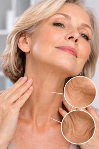 Crepey skin on face and neck