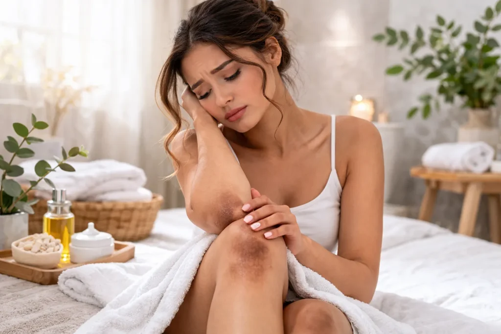 Dark Skin on Elbows and Knees- skin concern