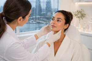 Skin consultation in modern clinic You Glow Aesthetics