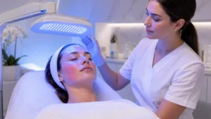 Blue light therapy for sensitive skin