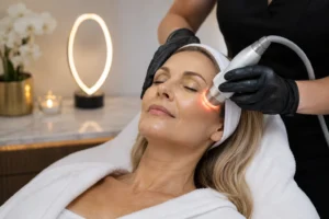 Thermal face lift treatment in spa