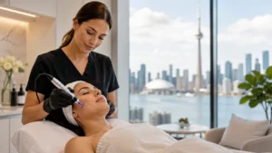 Microneedling facial treatment in Toronto clinic