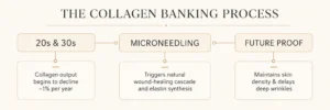 Collagen banking process with microneedling